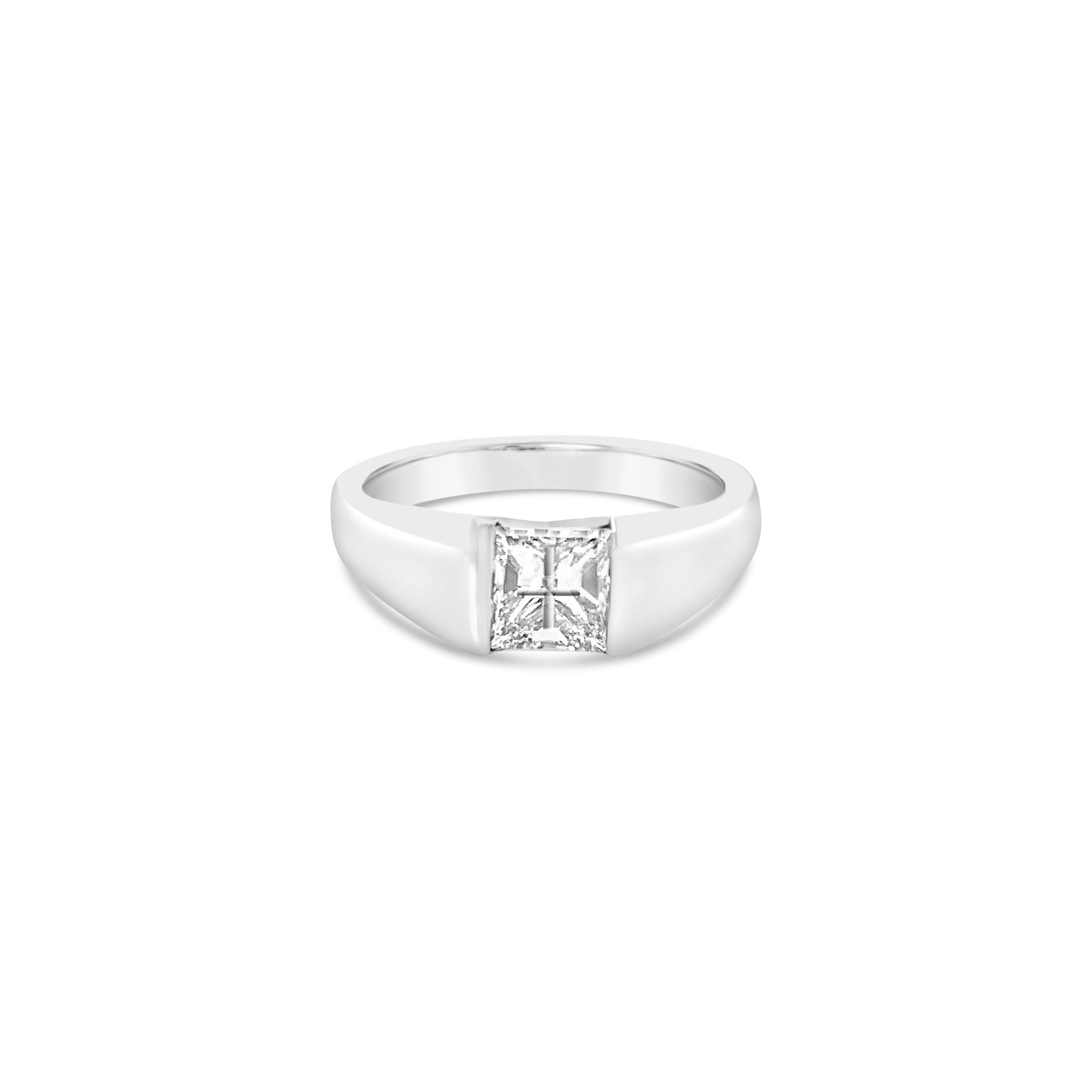 1.01 Carat Princess Platinum Diamond Cross Ring (G/VS1) (9066096394542)