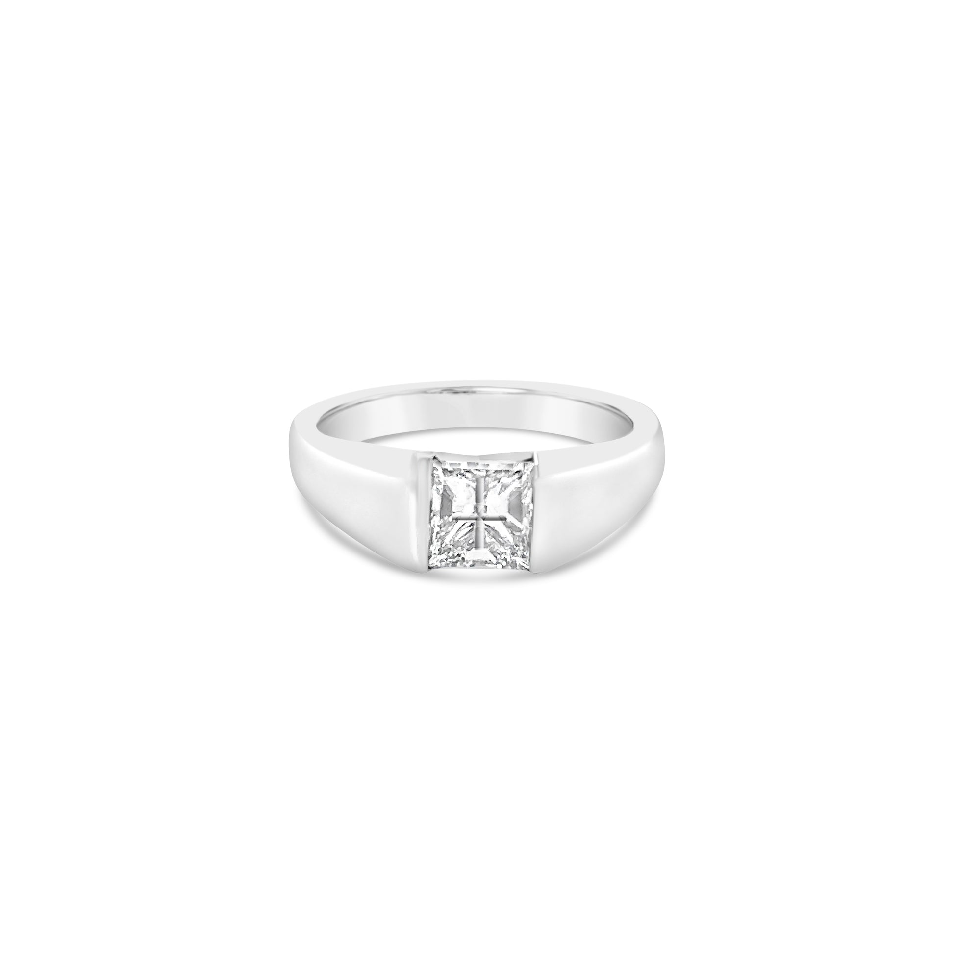 1.01 Carat Princess Platinum Diamond Cross Ring (G/VS1) (9066096394542)