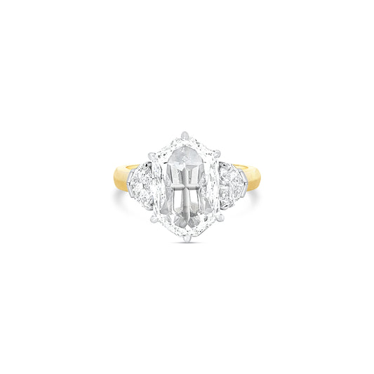 4.74 Carat Gold and Platinum Hexagonal Diamond Ring (8762776256814)