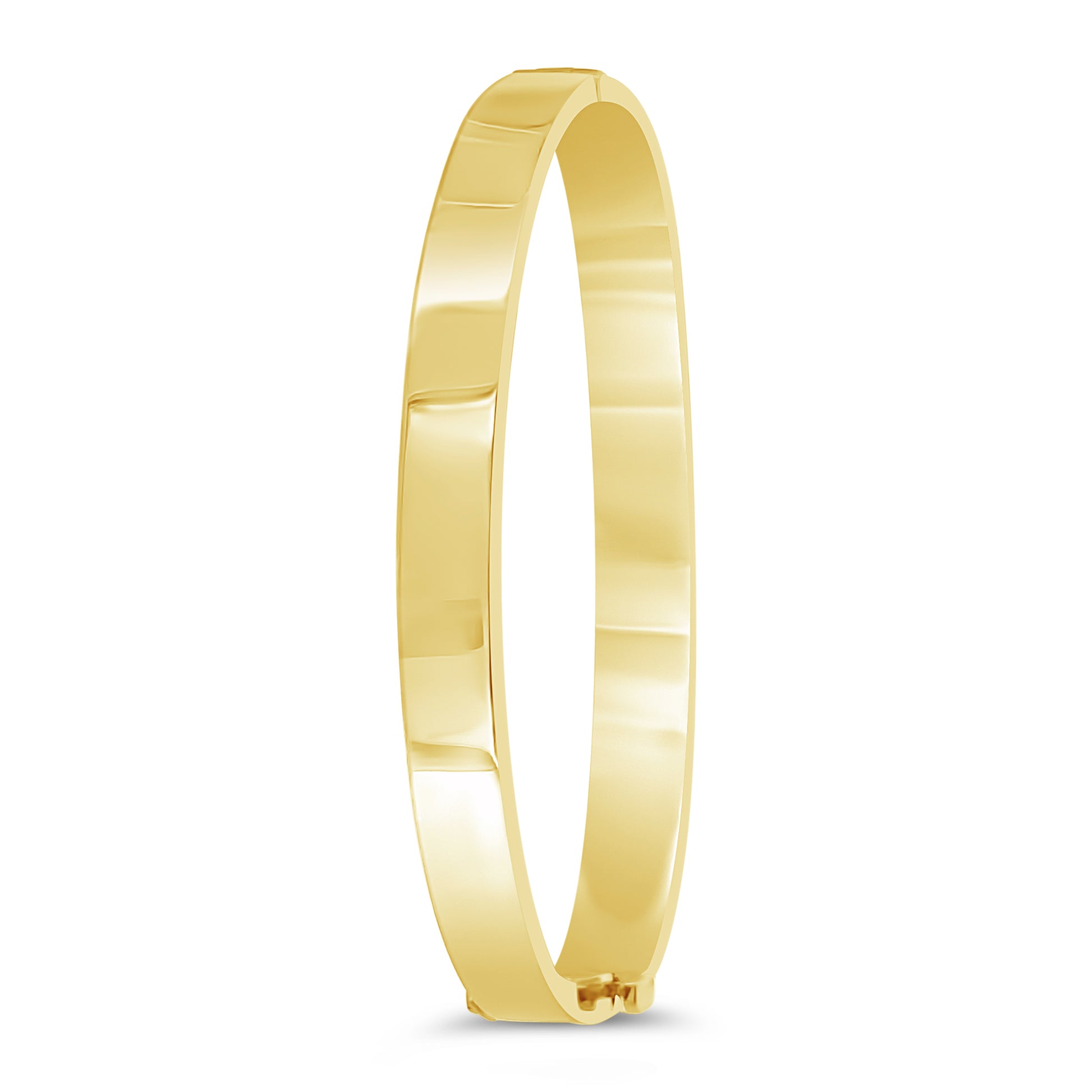 Cross-Cut 18K Yellow Gold Bangle (9052843147566)