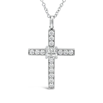 1.01 Carat Small Diamond Pendant Cross (F/VS1) (8617275621678)