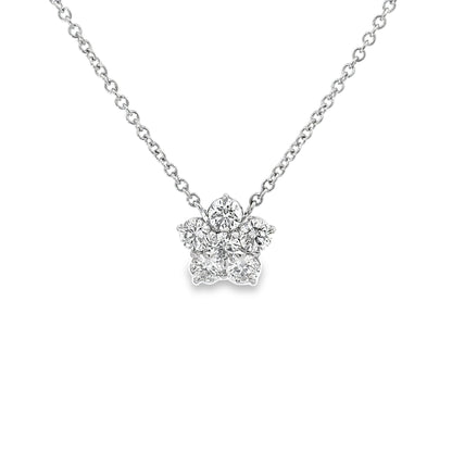 1.50 Carat Total Platium Diamond Flower Pendant (9504999670062)