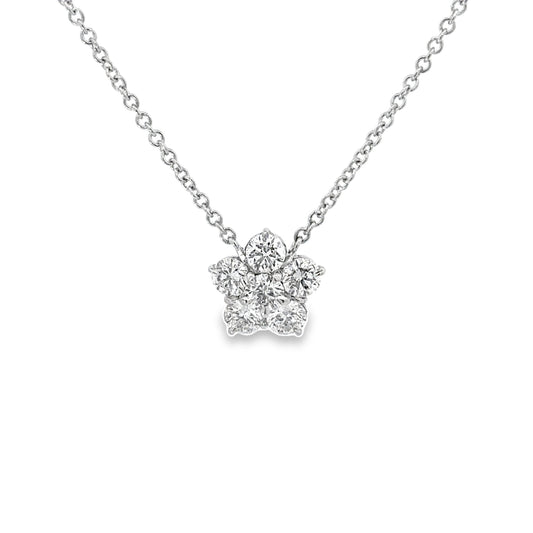 1.50 Carat Total Platium Diamond Flower Pendant (9504999670062)