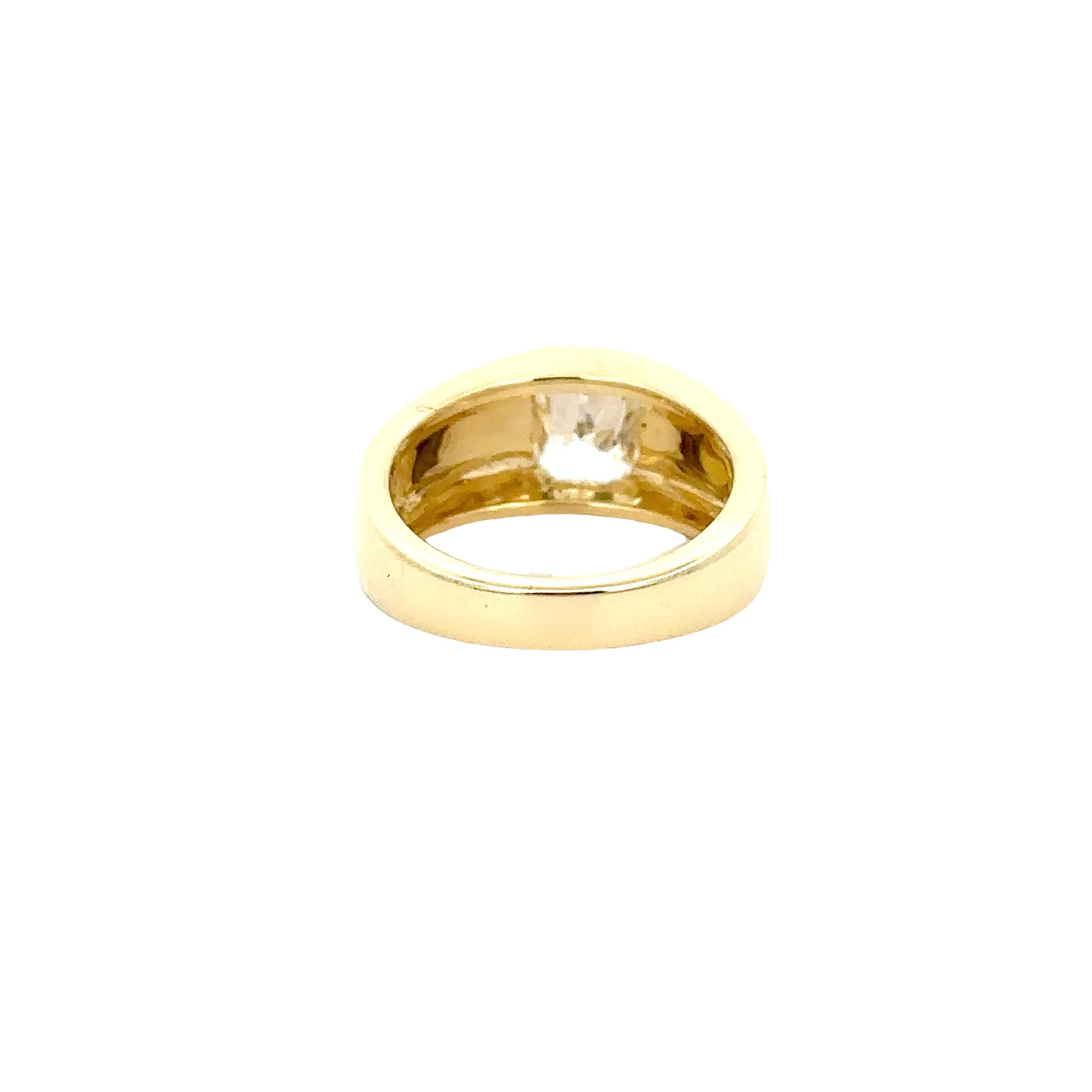 1.06 Carat Radiant Cross-Cut Diamond 18K Yellow Gold Gypsy Ring (8919866769710)