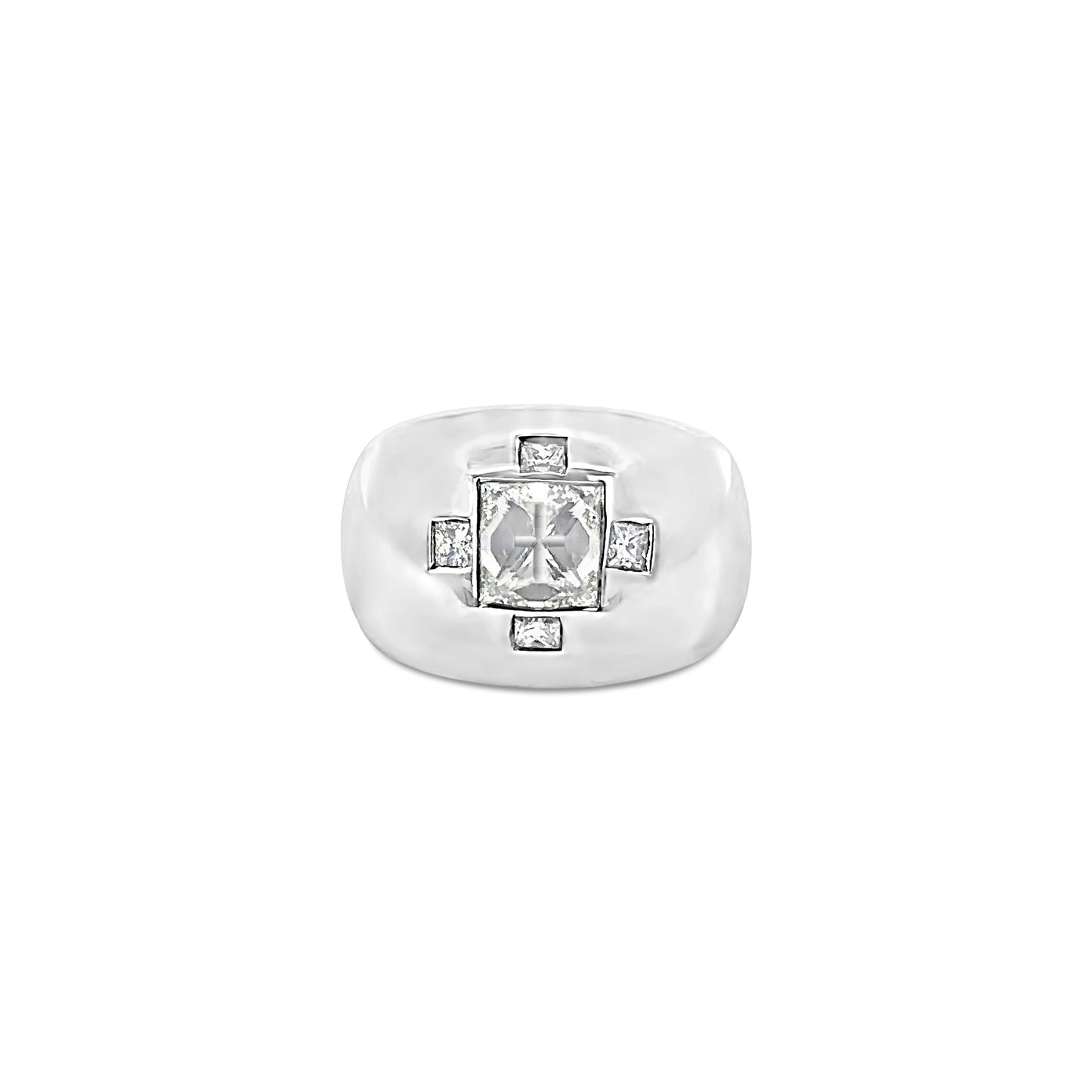 Platinum Maltese Cross Diamond Gypsy Ring (9191402733870)