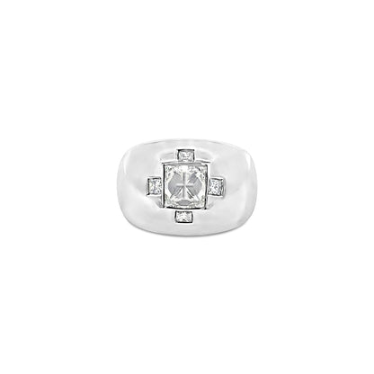 Platinum Maltese Cross Diamond Gypsy Ring (9191402733870)