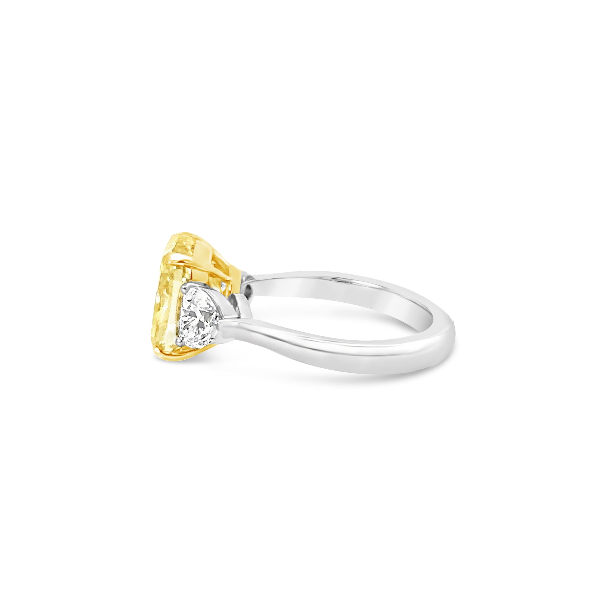 5.03 Carat Cushion Fancy Deep Yellow Platinum and Yellow Gold Diamond Ring (9224413872430)