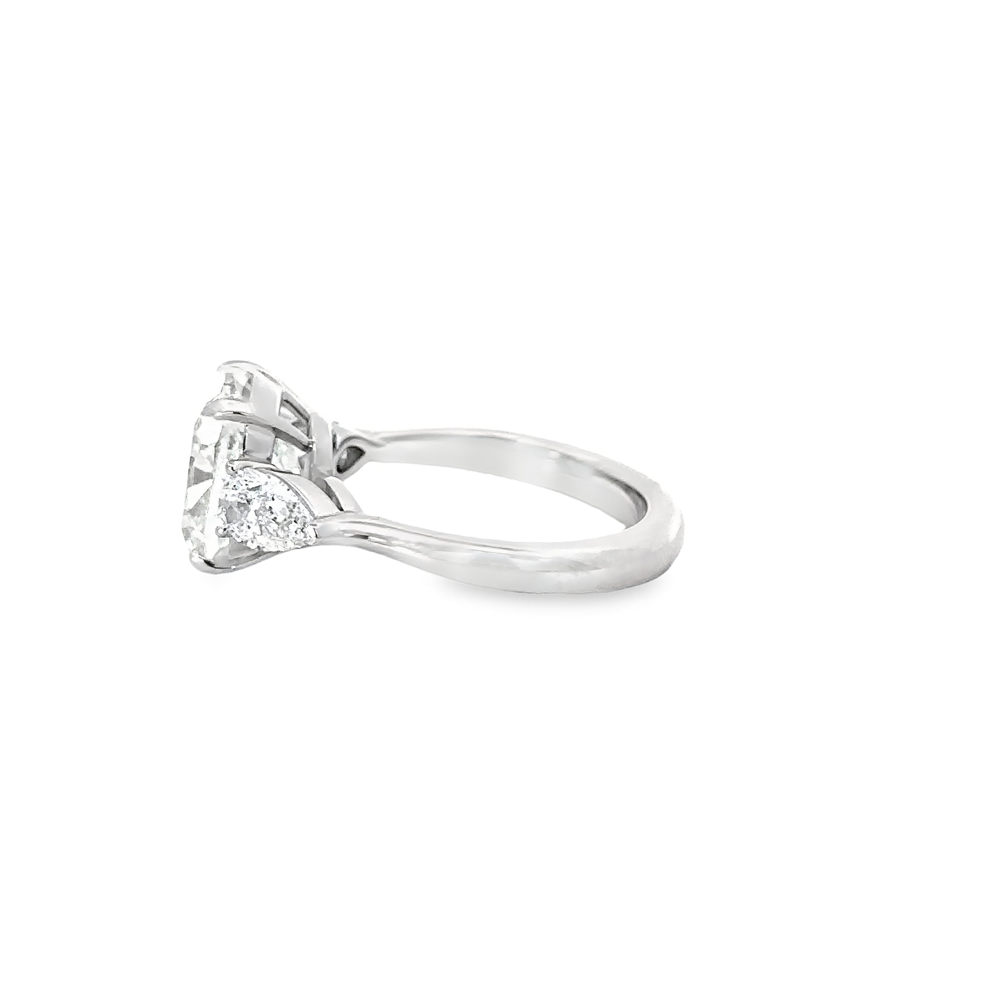 5.02 Faint Green Cushion Platinum Diamond Ring (9224359051566)