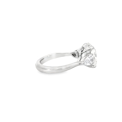 5.02 Faint Green Cushion Platinum Diamond Ring (9224359051566)