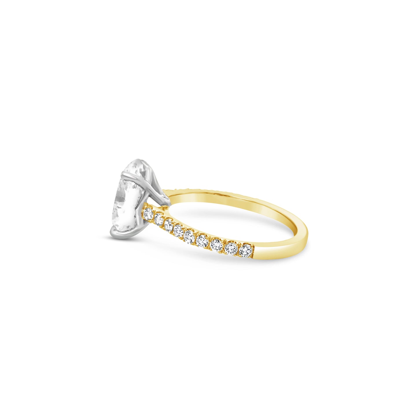 Oval Platinum and Yellow Gold Diamond Ring (9317048156462)