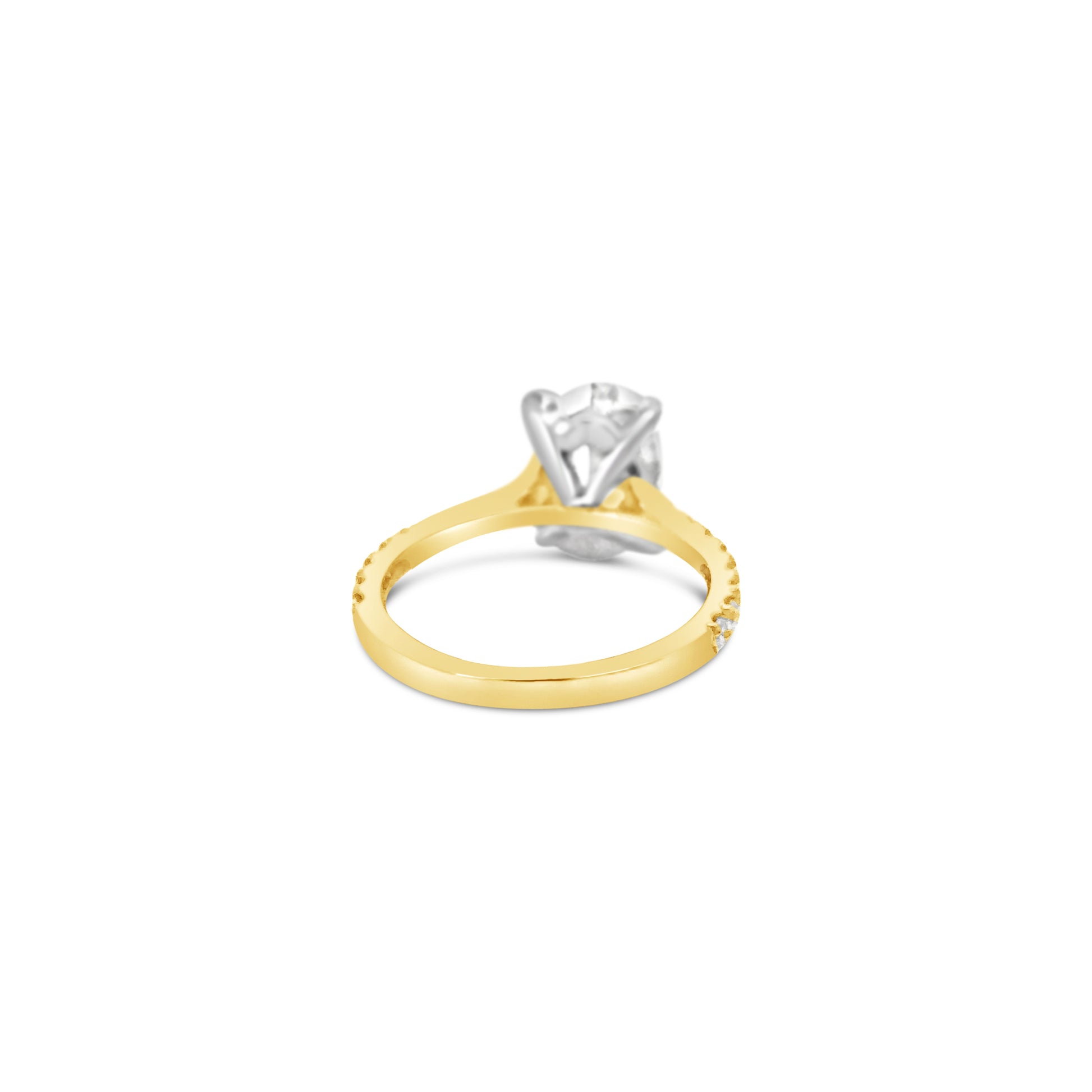 Oval Platinum and Yellow Gold Diamond Ring (9317048156462)