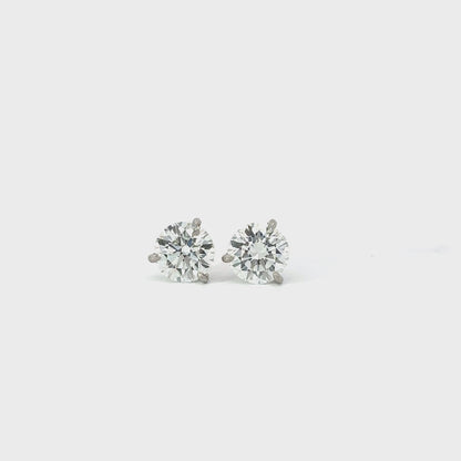 2.14 Carat Round Diamond Studs